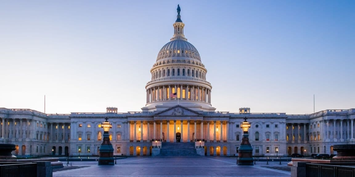 View of the Capital Building in Washington DC