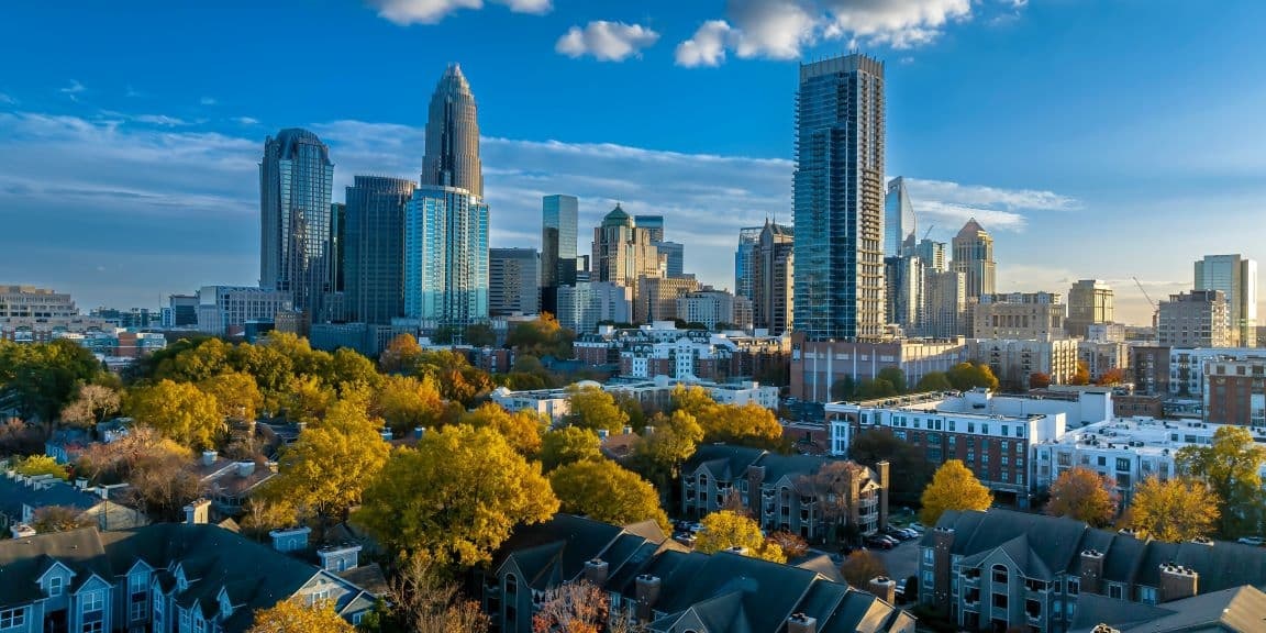 View of a city in North Carolina