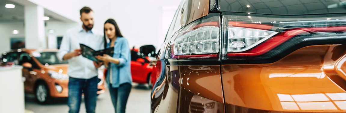 Back of car bumper at dealership