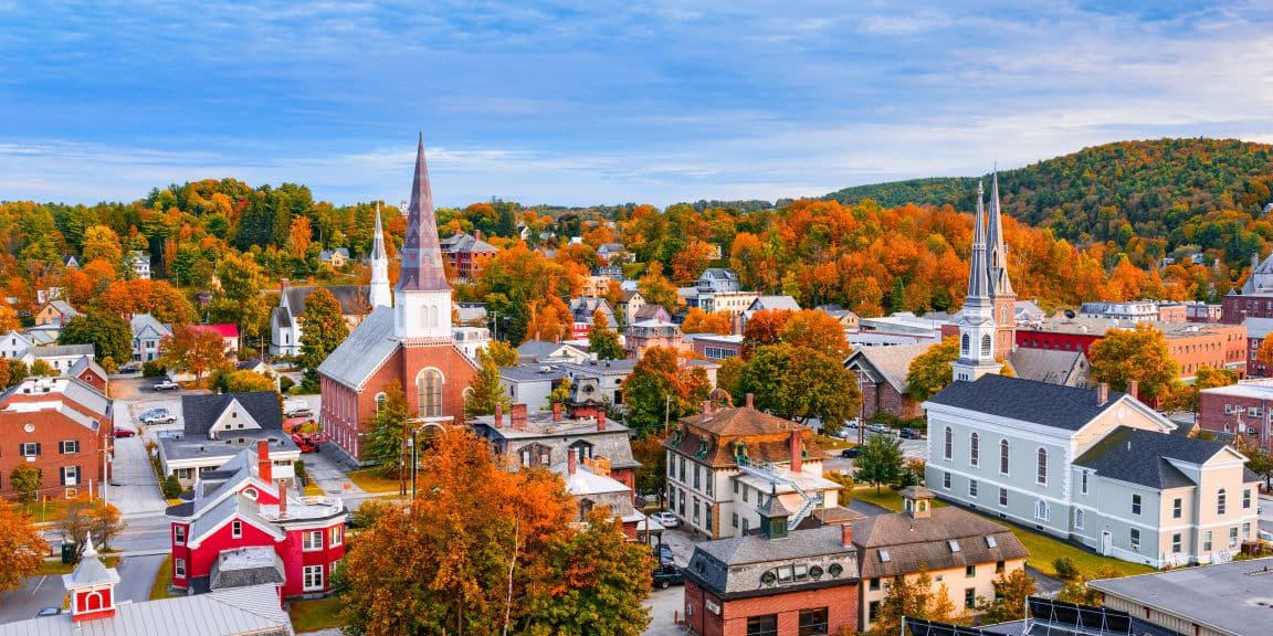 View of burlington in autumn